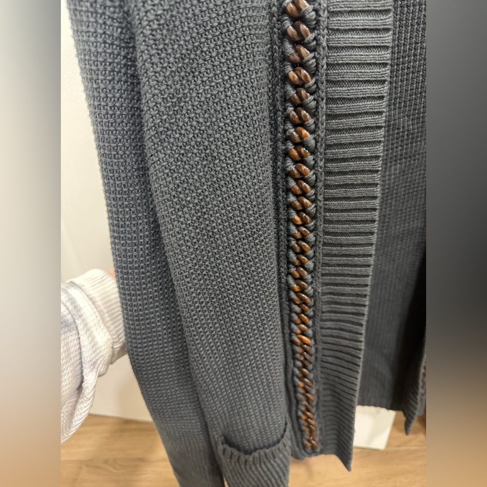 MaxMara Women's Gray Open-Front Sweater Cardigan - Picture 2 of 5